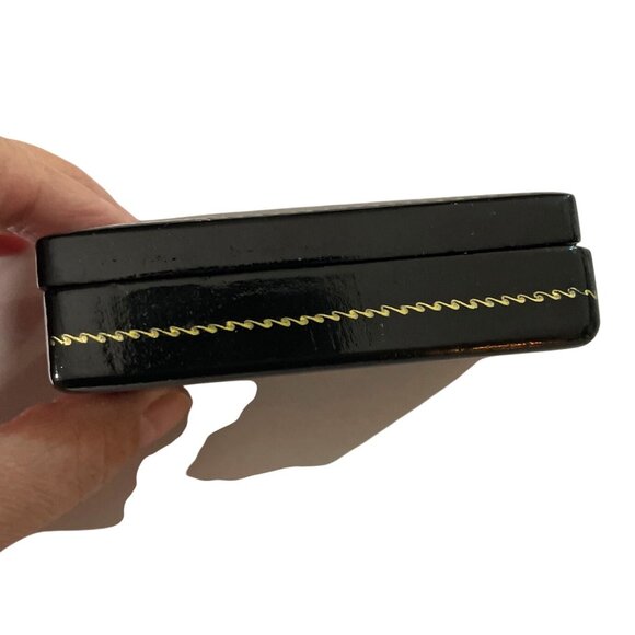 Vintage Hand-Painted Russian Lidded Lacquer Hinged Box with Troika Scene Signed - Picture 4 of 9